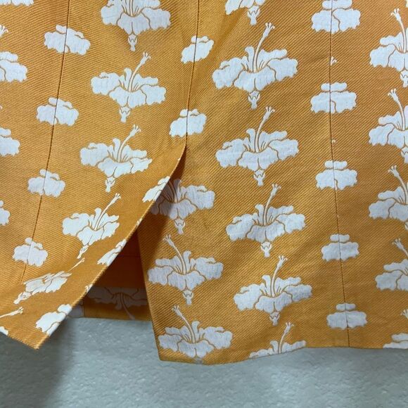 Moschino Cheap and Chic Pencil Skirt Tangerine Orange Embroidered Floral 12 - Picture 10 of 15
